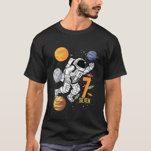 Camiseta Crianças com 7 anos Astronauta 7 do Astronauta do