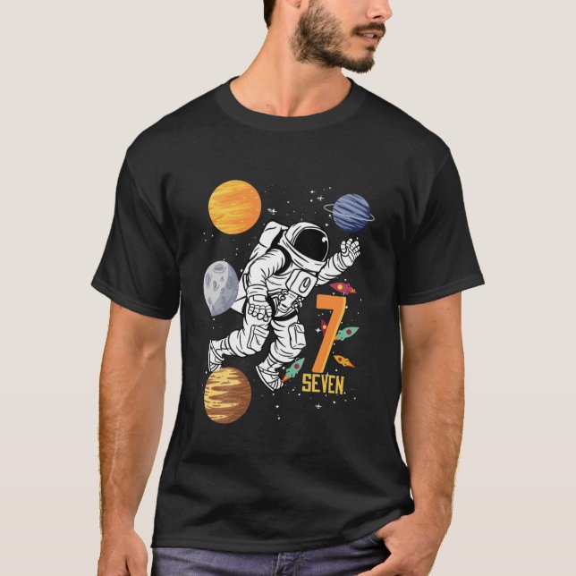 Camiseta Crianças com 7 anos Astronauta 7 do Astronauta do  (Frente)