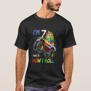 Camiseta Crianças com 7 anos de idade 7 Birthda Monstro do