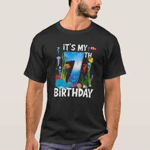 Camiseta Crianças com 7 anos de idade 7 de tubarão-golfinho