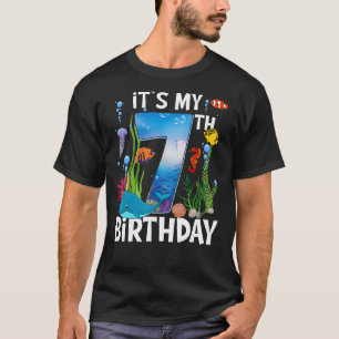 Camiseta Crianças com 7 anos de idade 7 de tubarão-golfinho