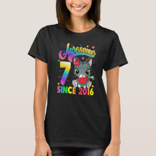Camiseta Crianças Com 7 Anos De Idade Gato Incrível Desde 2