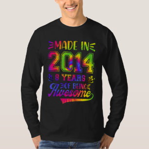Camiseta Crianças com 8 anos 8 anos Aniversário Tie Dye Sin