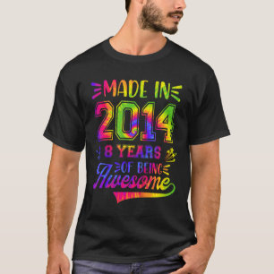 Camiseta Crianças com 8 anos 8 anos Aniversário Tie Dye Sin