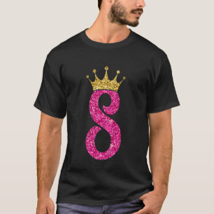 Camiseta Crianças com 8 anos Garota com 8 anos Coroa Ouro P