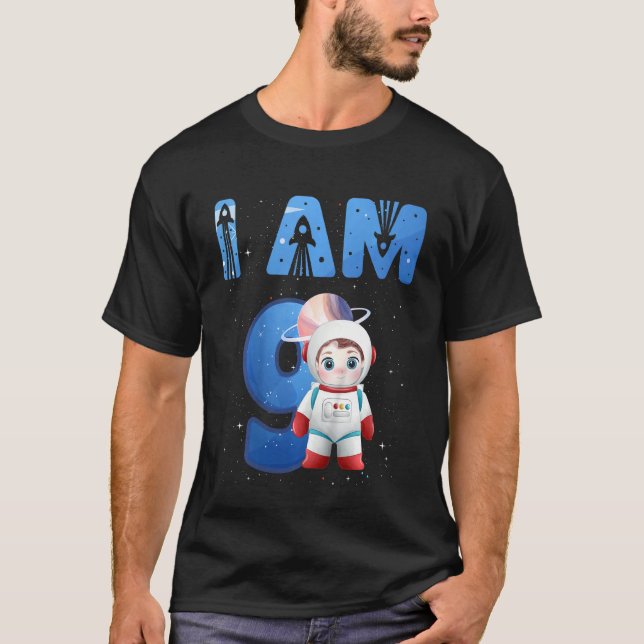 Camiseta Crianças com 9 anos Astronauta do Astronauta do As (Frente)