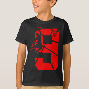Camiseta Crianças com 9 anos Nove Bysketbyll Partytheme