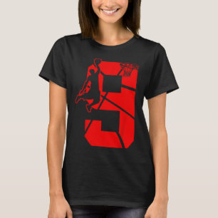 Camiseta Crianças com 9 anos Nove Bysketbyll Partytheme