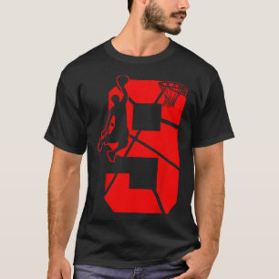 Camiseta Crianças com 9 anos Nove Bysketbyll Partytheme