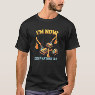 Camiseta Crianças com aniversário de 3 anos de 3 anos Escav
