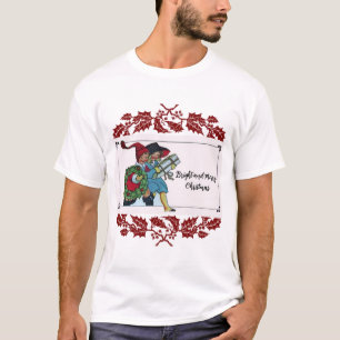 CAMISETA CRIANÇAS COM PRESENTES DE NATAL E FLORAL VERMELHA