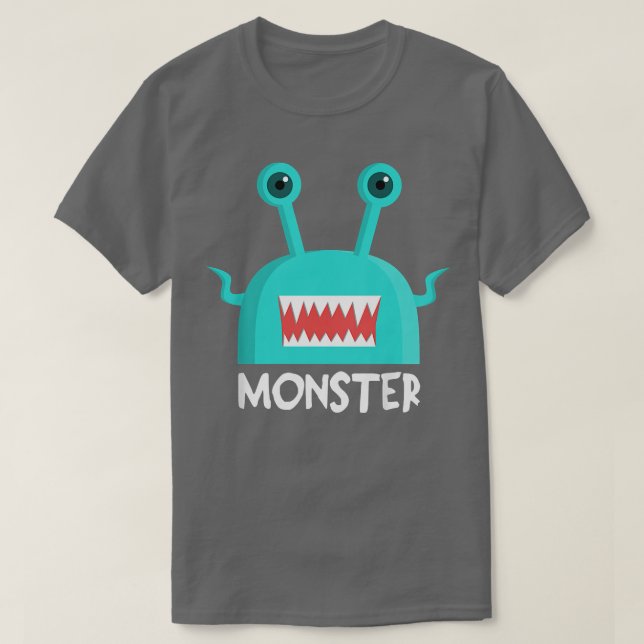 Camiseta Crianças combinando Pai e Filho Eu Criei um Monstr (Frente do Design)