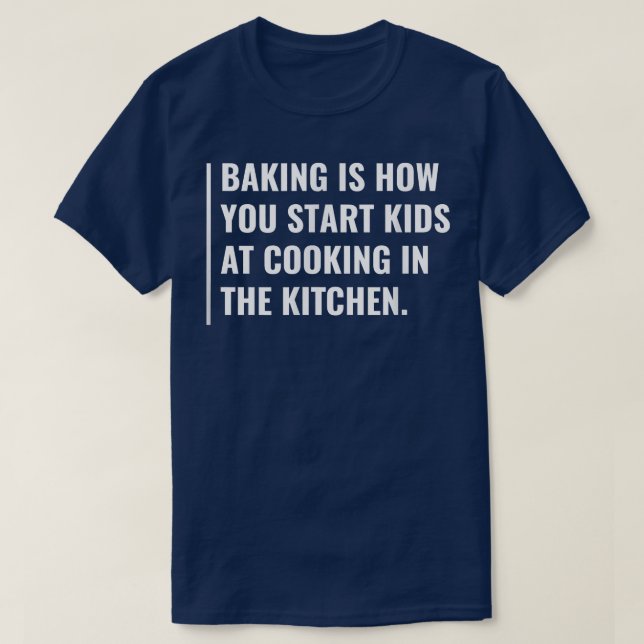 Camiseta Crianças começam a Cozinhar com panificação (Frente do Design)