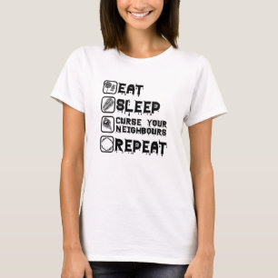 Camiseta Crianças Comem Maldição de Sono Seus Vizinhos Repe