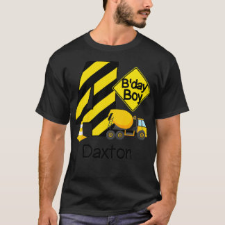 Camiseta Crianças Construção 4º aniversário Daxton Boys 4 O
