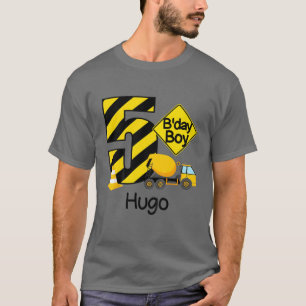 Camiseta Crianças Construção 5 Birthday Hugo Boys 5 Anos O