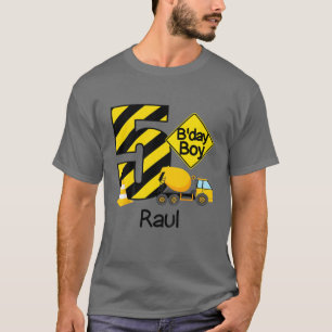 Camiseta Crianças Construção 5 Birthday Raul Boys 5 Anos O