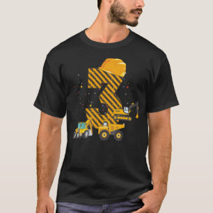 Camiseta Crianças Construção de Caminhão aniversário de 3 a