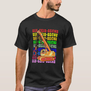 Camiseta Crianças Construção de Carro de 6 de Carro Anivers
