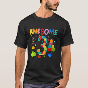 Camiseta Crianças Construindo Blocos Incríveis aos 3 Anos 3