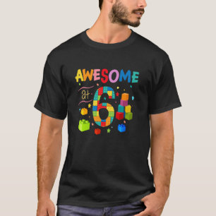 Camiseta Crianças Construindo blocos incríveis aos 6 anos 6