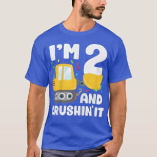 Camiseta Crianças Construindo Caminhão segundo aniversário