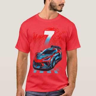 Camiseta Crianças Corrida de 7 Anos de Idade Festa de Anive