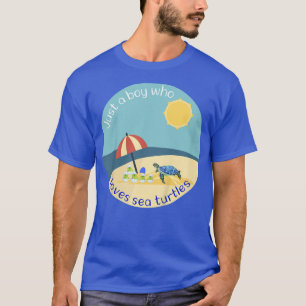Camiseta Crianças Cortam Apenas Um Menino Que Ama Tartaruga
