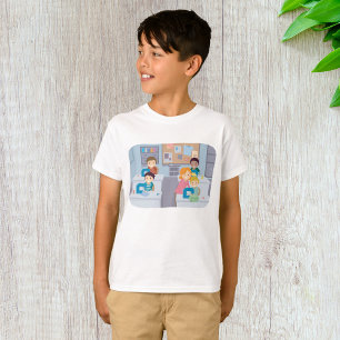 Camiseta Crianças Costurando Classe Divertimento Arranjo e 