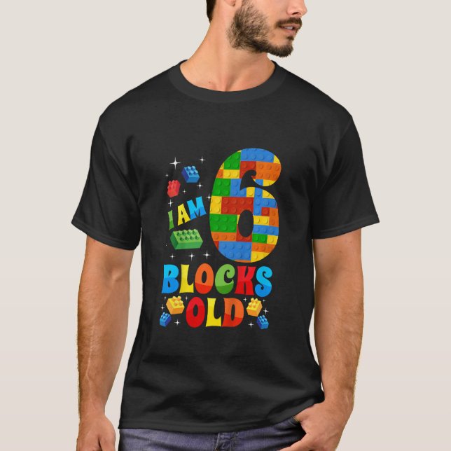 Camiseta Crianças Crianças Crianças Construtoras de 6 Bloco (Frente)