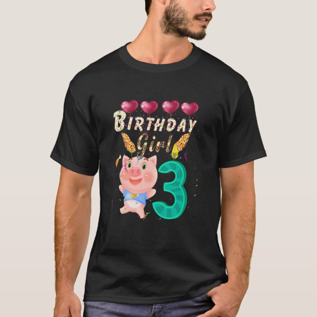 Camiseta Crianças Crianças Crianças Crianças De 3 Anos Porc (Frente)