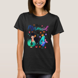 Camiseta Crianças Crianças De 4 Anos Menina Nadando Este Di