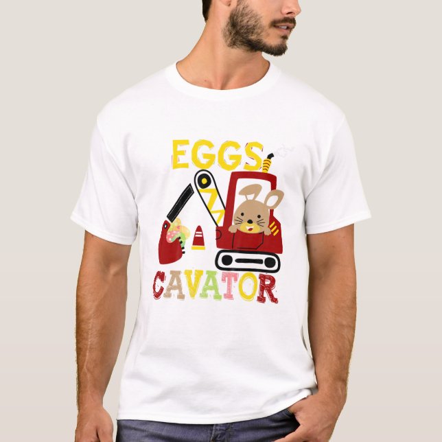 Camiseta Crianças Crianças Eggscavator Felz pascoa Engraçad (Frente)