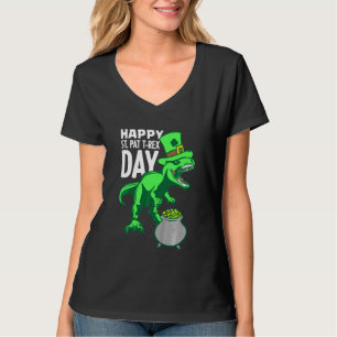Camiseta Crianças Crianças Feliz Rua Dia do Trex Dino Patri