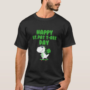 Camiseta Crianças Crianças Feliz Rua Pat Trex Day Dino St P