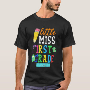 Camiseta Crianças Crianças Little Miss Primeiro Ano Volta à