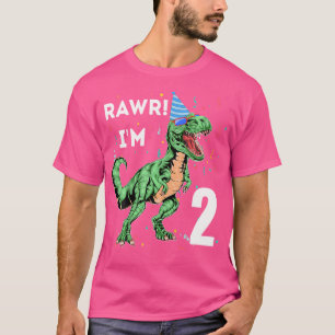 Camiseta Crianças Crianças Rawr Eu Sou 2 Dinossauro Trex se