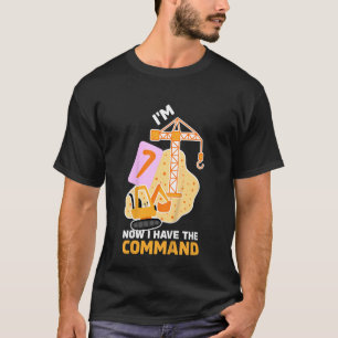 Camiseta Crianças Crianças Sete 7 anos de 7 de Escavador de