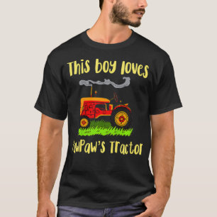 Camiseta Crianças Crianças Trator Avô, só um garoto que ama
