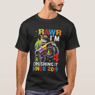 Camiseta Crianças Crianças TRex Monstro do Dinossauro Camin