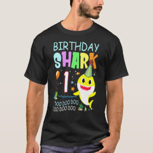 Camiseta Crianças Crianças Tubarão Bebê 1 Anos Doo primeiro