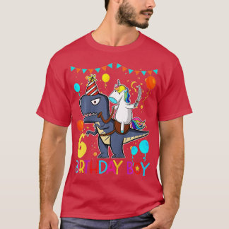 Camiseta Crianças Crianças Unicórnio Andando Dinossauro com