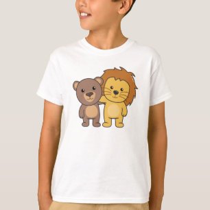 Camiseta Crianças Cuecas com Zoo de Urso Leão