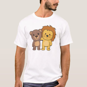 Camiseta Crianças Cuecas com Zoo de Urso Leão
