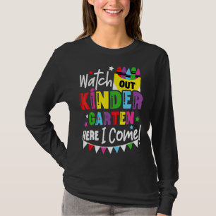 Camiseta Crianças Cuidado Com O Jardim De Infância Aqui Eu