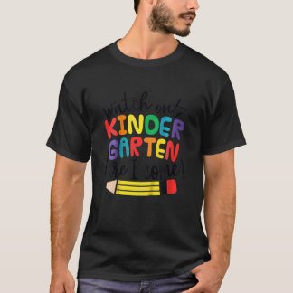 Camiseta Crianças Cuidado Com O Jardim De Infância Aqui Eu 