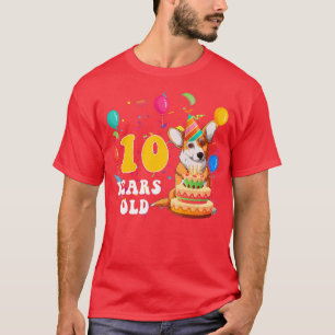 Camiseta Crianças Cute 10 Anos Corgi Dog Lover 10º Nascimen