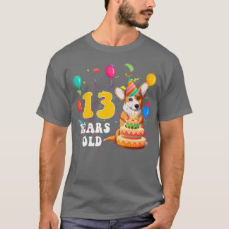 Camiseta Crianças Cute 13 Anos Cachorro Cachorro 13 Birthd