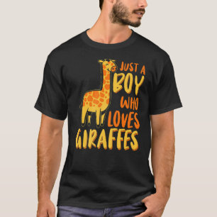 Camiseta Crianças Cute Girafa Apenas Um Menino Que Ama Gira