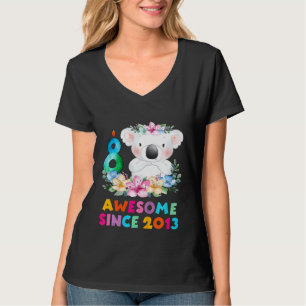 Camiseta Crianças Cute Koala Bear 8 Anos De Fim De Aniversá
